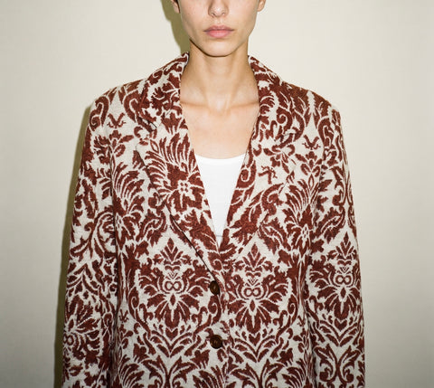 Bedford Fair Chestnut Paisley Knit Jacket