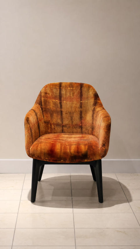 Rust Orange Hand Dyed Accent Vintage Mcm Chair