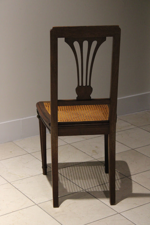 Vintage Empire Style Lyre Back Cane Dining Chairs (Set of 4)