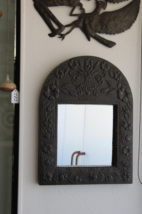 Carved metal Wood Arched Wall Mirror