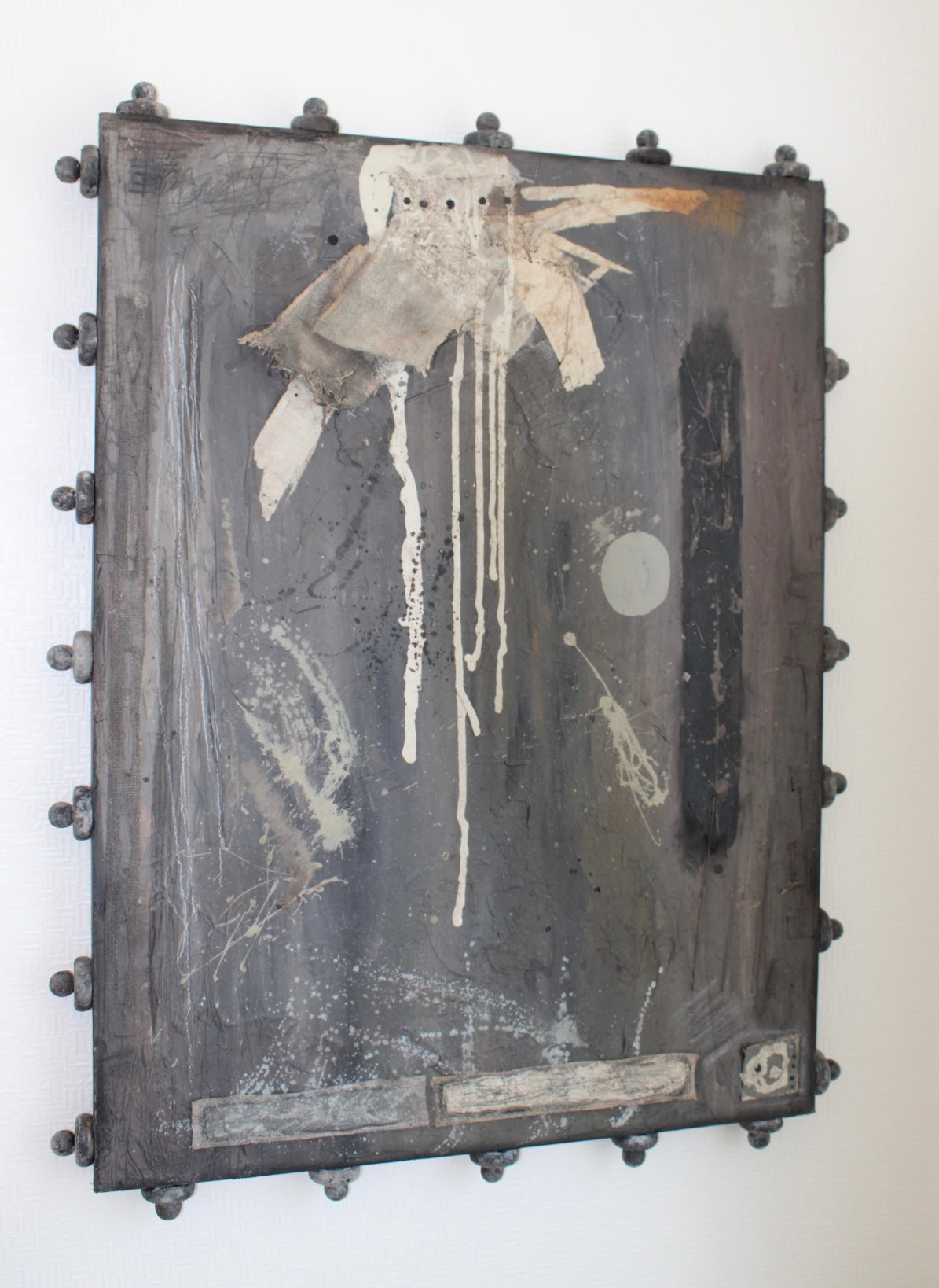 Angela Dickerson Industrial Gray Field Original Framed Artwork