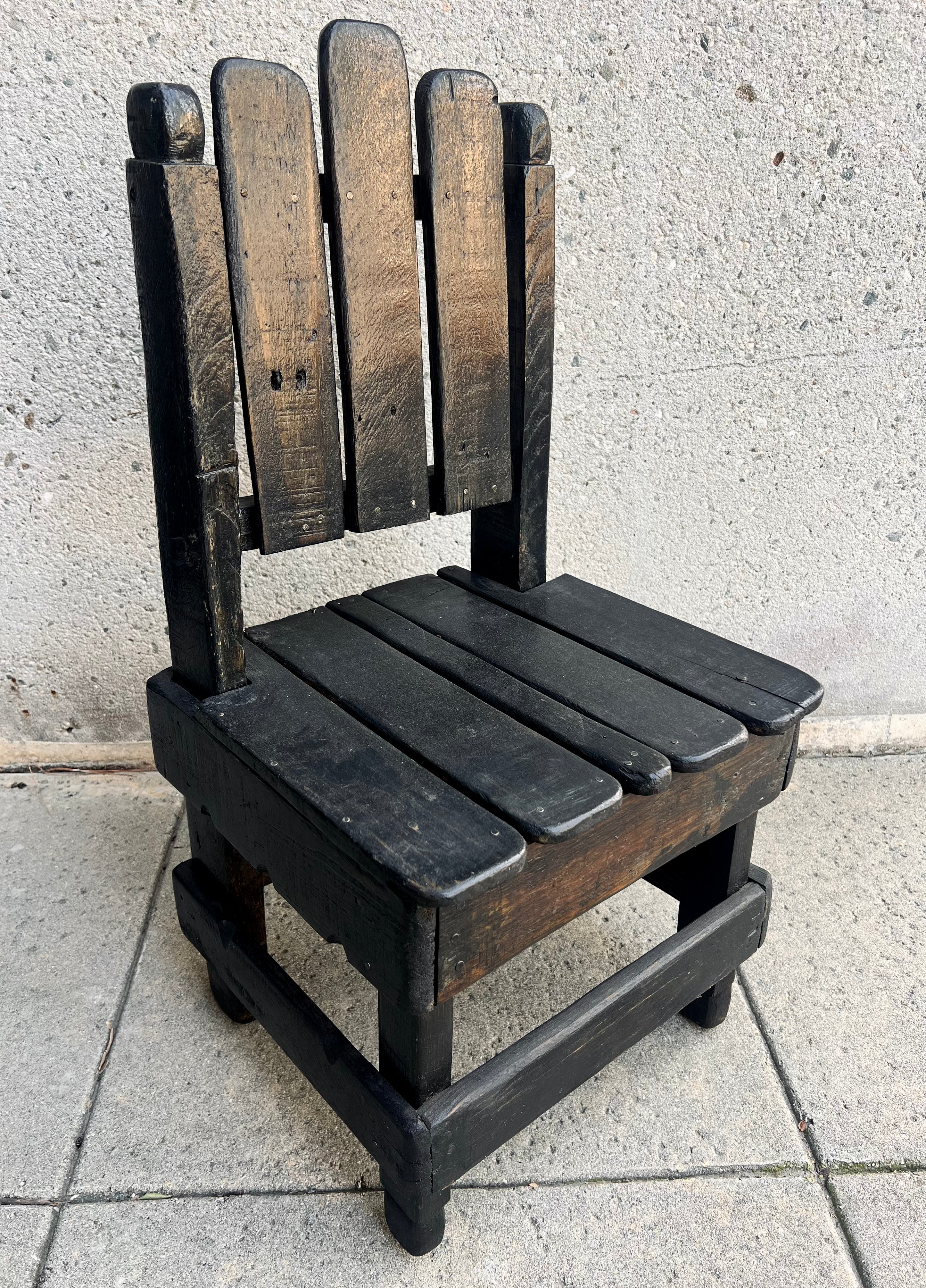 Black Antique Small Side Garden Chair (Vintage)