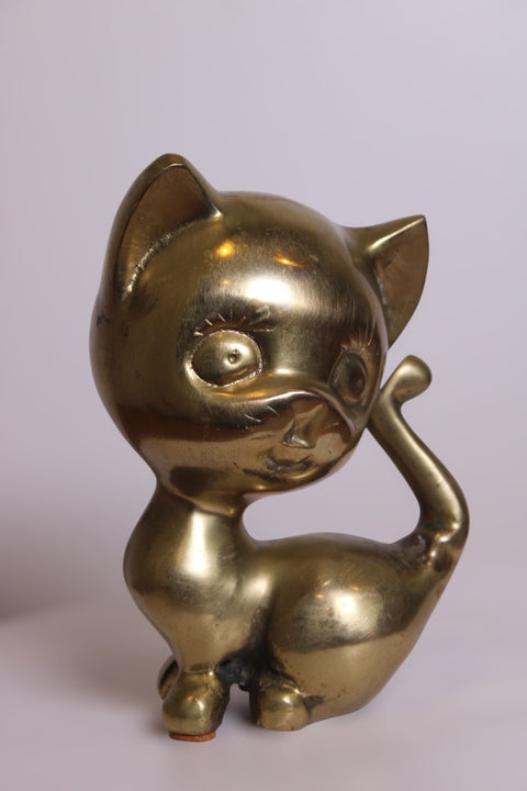 Small Brass Cat Figurine