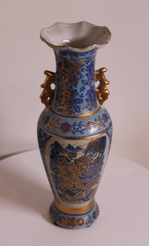 Blue & Gold Phoenix Porcelain Vase