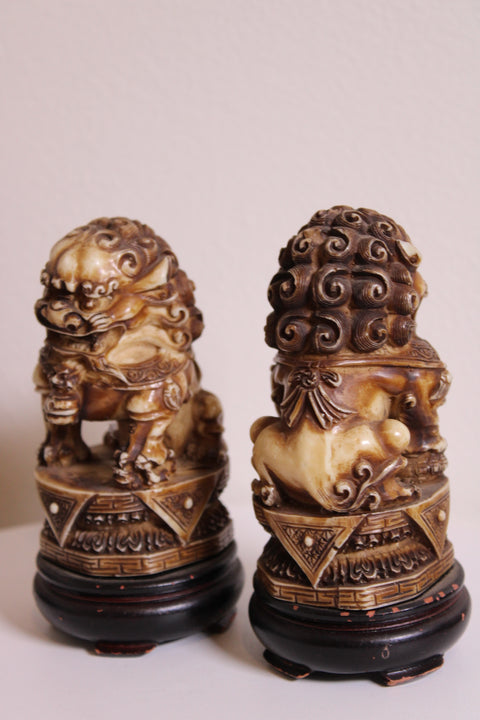 Vintage Chinese Guardian Foo Dogs – Pair