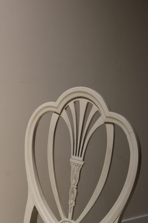 Vintage Art Deco Heart Back Dining Chairs (Pair) | Painted Accent Chairs