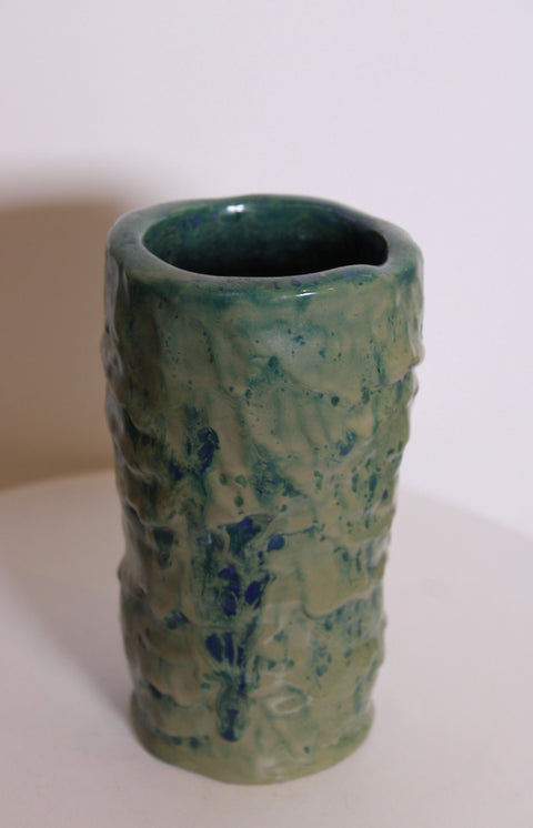 Vintage Blue Green Studio Pottery Vase