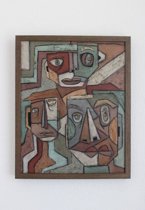 Angela Dickerson Four Faces Study Original Framed Artwork