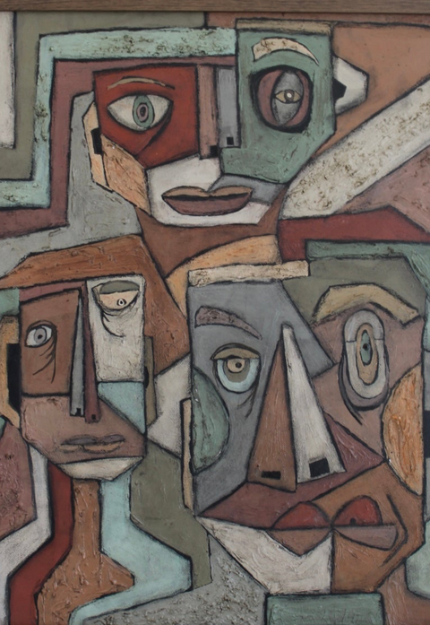 Angela Dickerson Four Faces Study Original Framed Artwork