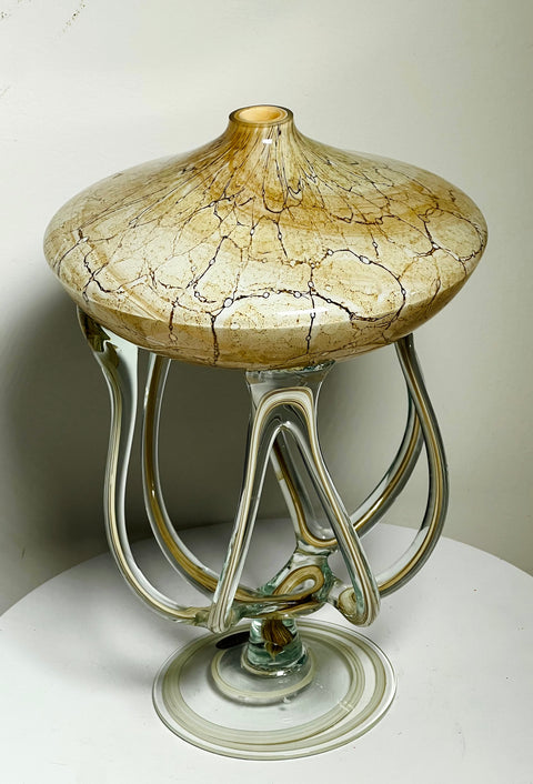 Murano Style Art Glass Octopus Oil Lamp by “Jozefina Krosno”