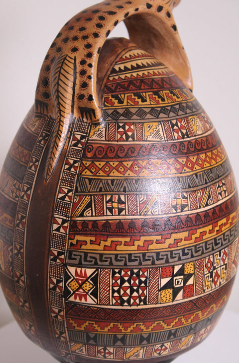 Peruvian Jaguar Terracotta Vessel