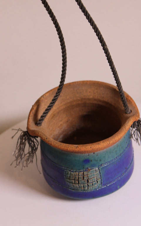 Vintage Hanging Studio Pottery Planter