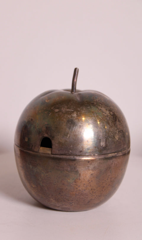 Silverplate Apple Lidded Box Reed and Barton