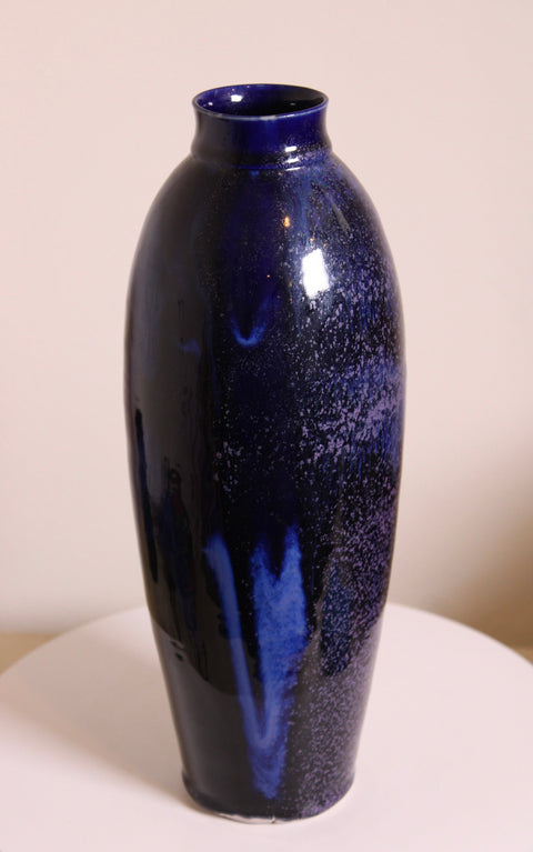 Tall Cobalt Blue Studio Pottery Vase