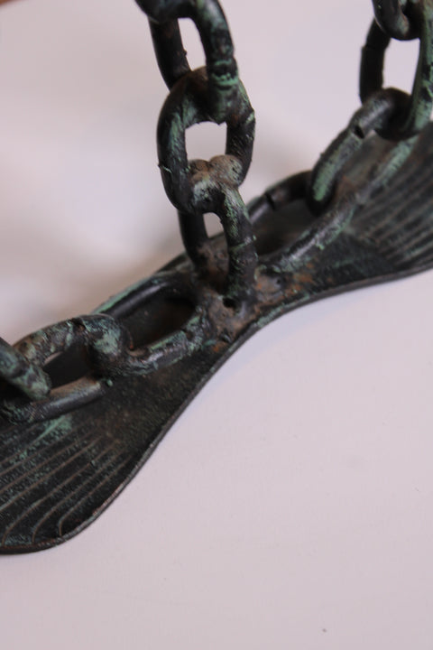 Black Chain Link Three Arm Candelabra