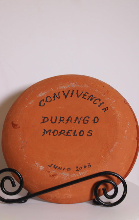 Convivencia Durango Morelos Terracotta Swirl Plates Pair