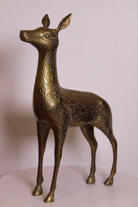 Vintage Brass Deer Mid Century Modern Brass Animal Sculpture