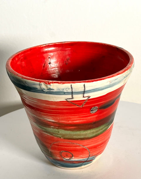 Red Abstract Small Bowl