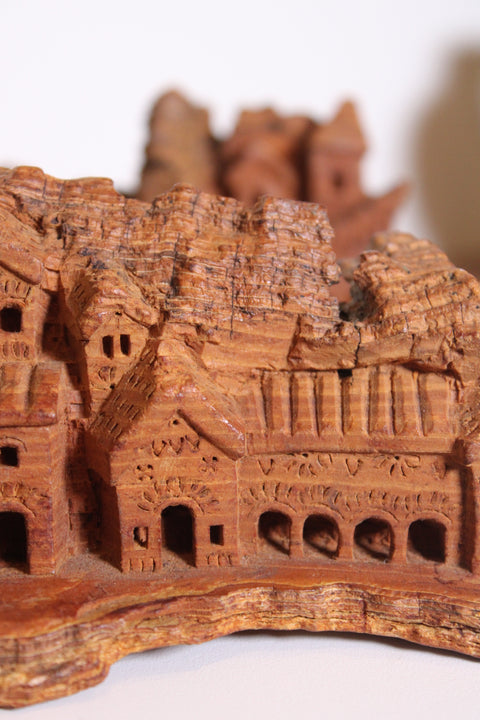 Rustic Cliff Dwelling Carved Sculpture