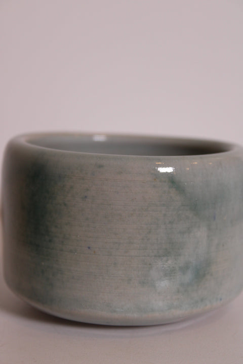 Pair of Celadon Studio Pottery Tea Bowls