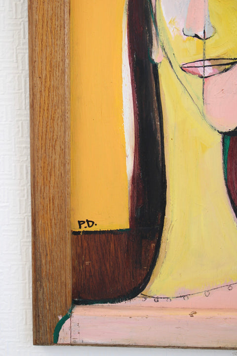 Framed Stylized Woman Portrait Artwork — product detail
