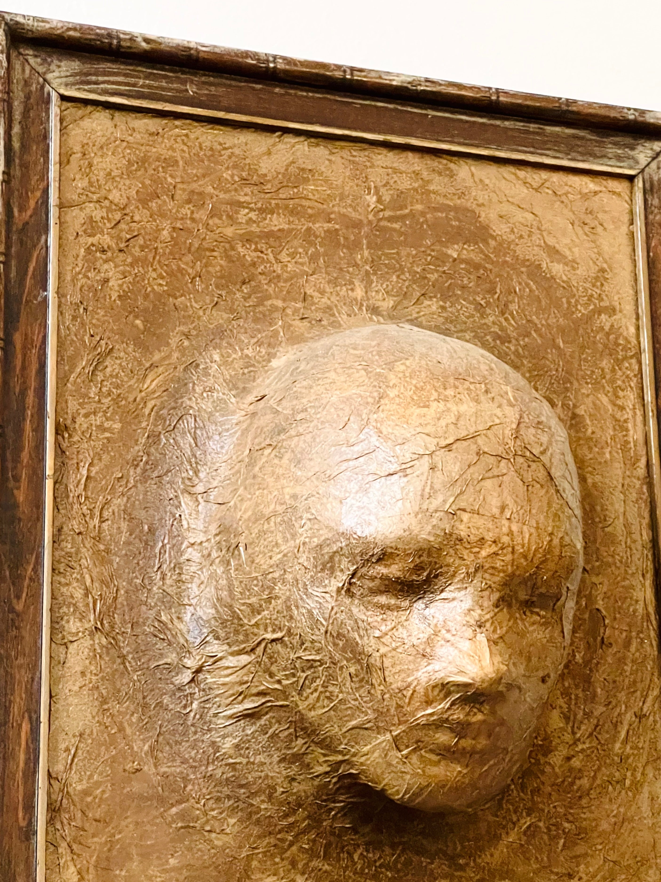 Paper Mache New Orleans Funeral Mask - Wood Frame (Vintage)
