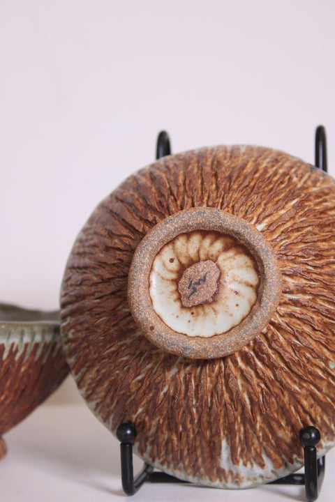 Drip Glaze Studio Pottery Bowls with Handle | Handcrafted Ceramic