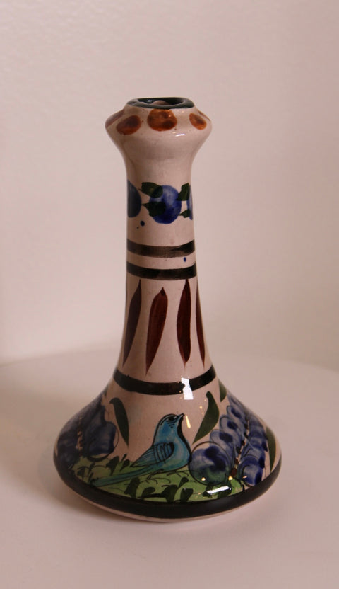 Talavera Style Signed Candle Holder