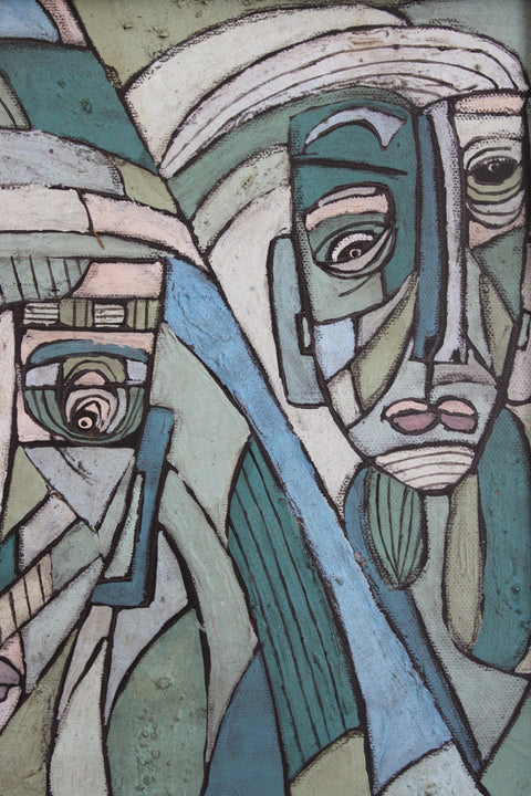 Angela Dickerson Hidden Faces Original Framed Artwork
