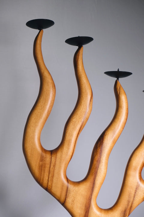 Bintage Wooden Candelabra