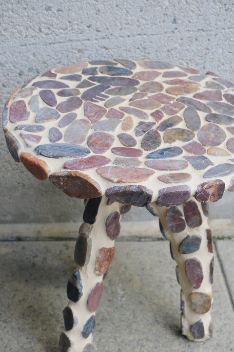 Hand tiled Stone Side Table