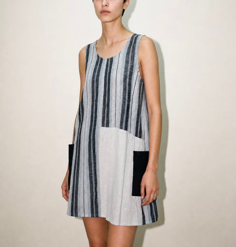 FOIL Blue and White Striped Sleeveless Tunic — product detail