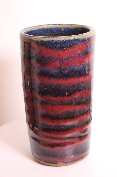 Signed Studio Pottery Cylinder Vase