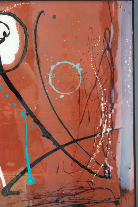 Angela Dickerson Red Orbit Original Framed Artwork