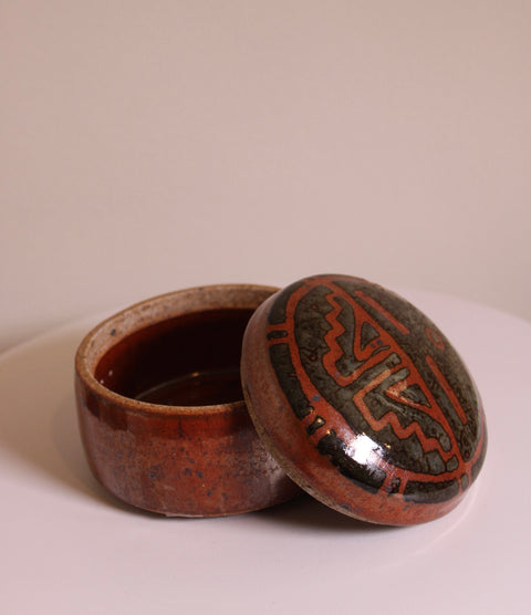 Mid Century Studio Pottery Covered Box