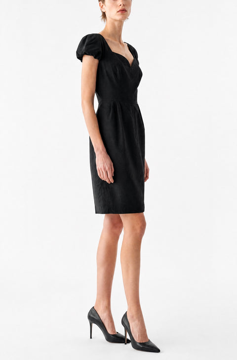 Vintage Black Cap Sleeve Mini Dress