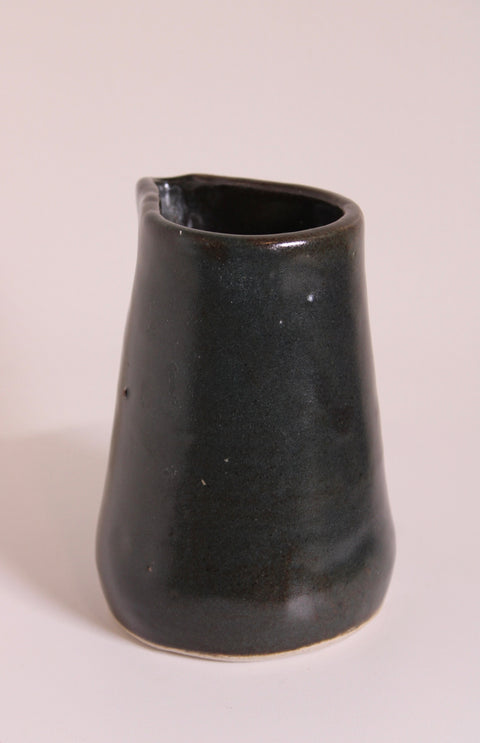 Black Modernist Studio Pottery Pitcher Vase
