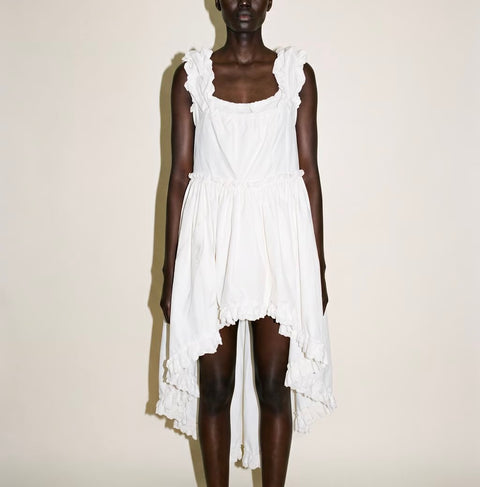 Kaiy Xia Seoul White Asymmetric Ruffle Dress — product detail