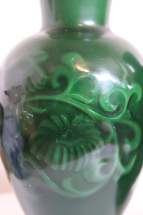 Pair of Emerald Green Glass Vases