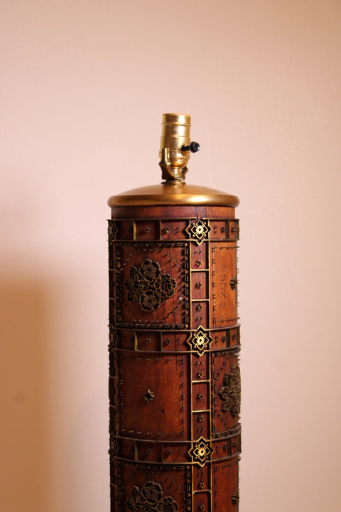 Antique Wallpaper Printing Roller Lamp – Ornate Trunk Motif