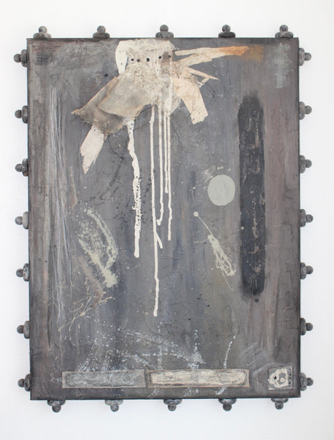Angela Dickerson Industrial Gray Field Original Framed Artwork