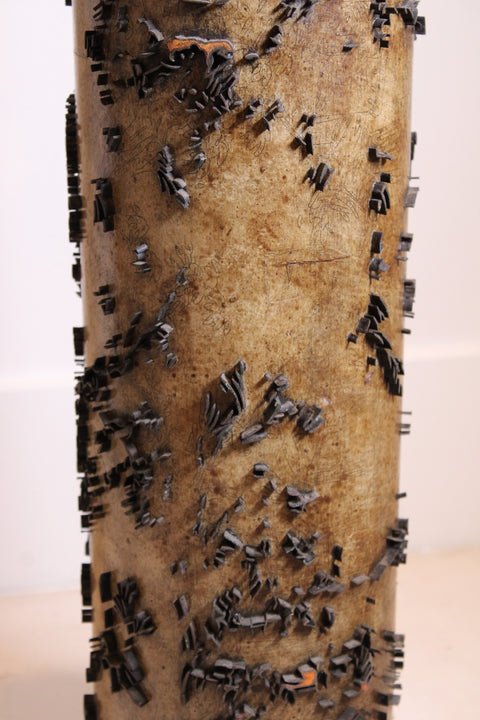 Antique Wallpaper Printing Roller Lamp – Distressed Gilt Relief