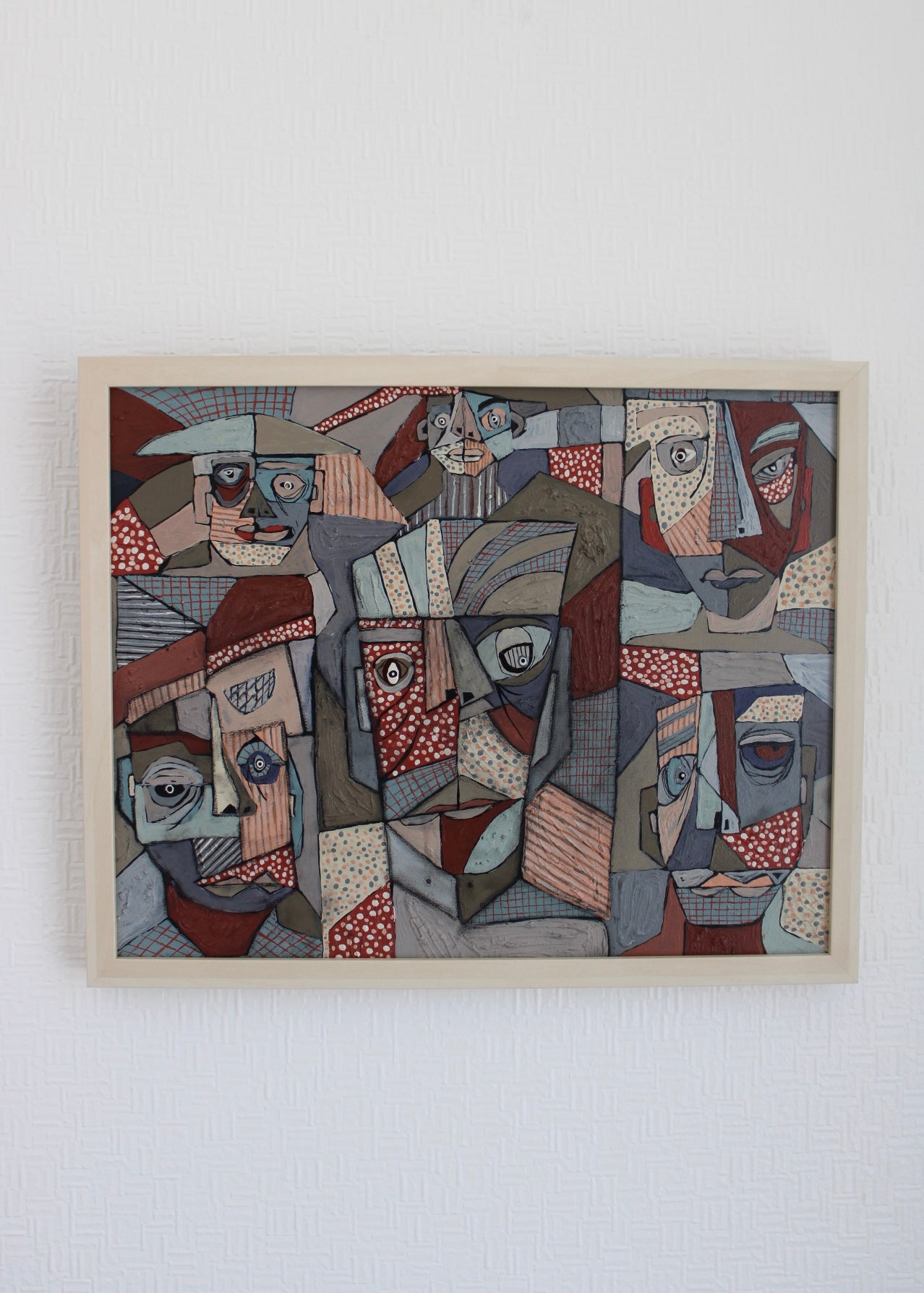 Angela Dickerson Gathered Faces Original Framed Artwork
