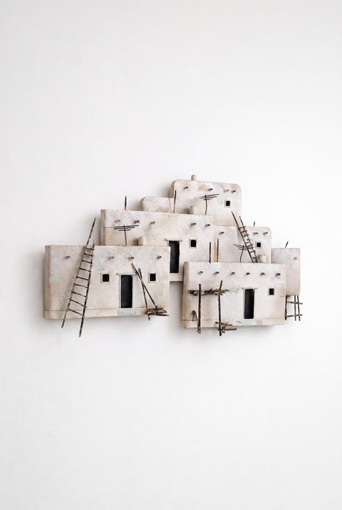 Curtis Jere Metal Wall Sculpture Adobe Pueblo Archite