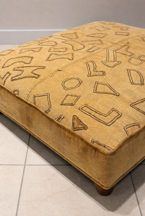 Vintage African Kuba Cloth Vintage Ottoman
