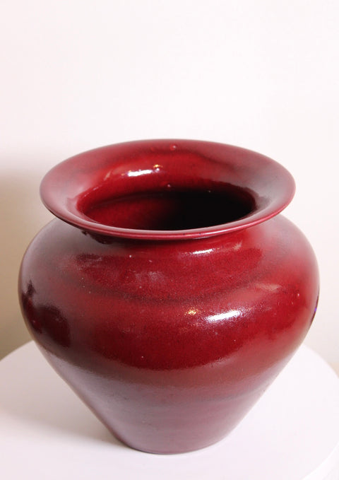 Oxblood Flared Rim Studio Pottery Vase