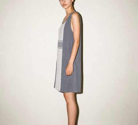 Spencer Alexis Gray Colorblock Sleeveless Dress