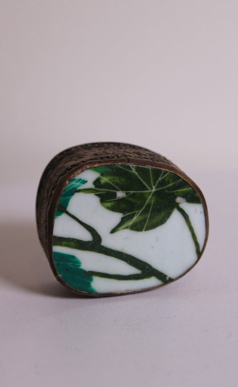 Antique Floral Repoussé Trinket Box