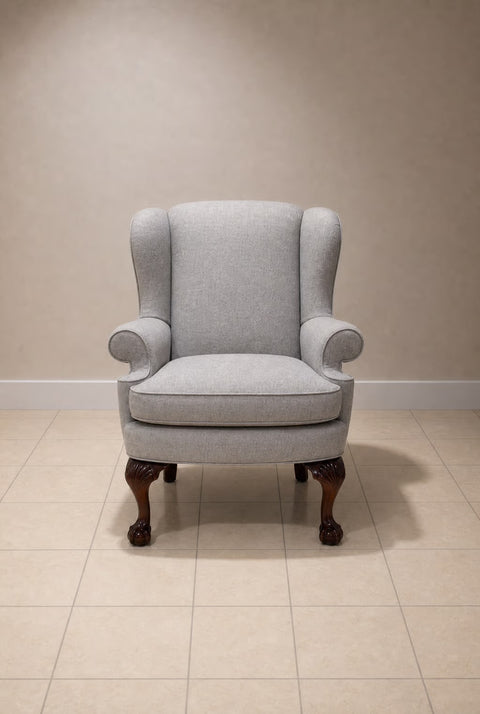 Vintage Upholstered Wingback Lounge Chairs (Pair) | Traditional Accent Chairs