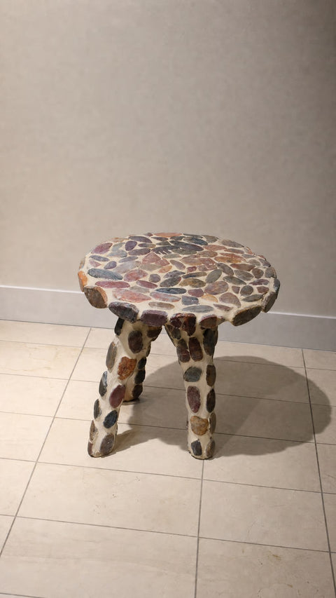 Hand tiled Stone Side Table